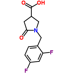 1-(2,4-二氟苄基)-5-氧吡咯烷-3-羧酸结构式