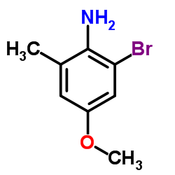 2-溴-4-甲氧基-6-甲基苯胺结构式