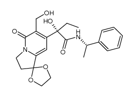 (S)-α-ethyl-α-hydroxy-1,1-(ethylenedioxy)-6-hydroxymethyl-5-oxo-1,2,3,5-tetrahydroindolizine-7-[N-(1S)-1-phenylethyl]acetamide Structure