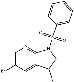 1H-Pyrrolo[2,3-b]pyridine, 5-broMo-2,3-dihydro-3-Methyl-1-(phenylsulfonyl)- Structure