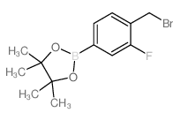 2-(4-(Bromomethyl)-3-fluorophenyl)-4,4,5,5-tetramethyl-1,3,2-dioxaborolane structure