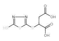 2-(5-巯基-1,3,4-噻二唑-2-硫基)琥珀酸结构式