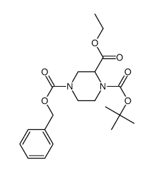 4-benzyl 1-(tert-butyl) 2-ethyl piperazine-1,2,4-tricarboxylate Structure