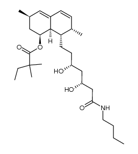 N-butyl-7-[1,2,6,7,8,8a(R)-hexahydro-2(S),6(R)-dimethyl-8(S)-[[2,2-dimethylbutanoyl]oxy]-1(S)-naphthyl]-3(R),5(R)-dihydroxyheptanoic acid amide结构式