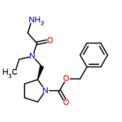 Benzyl (2S)-2-{[ethyl(glycyl)amino]methyl}-1-pyrrolidinecarboxylate Structure