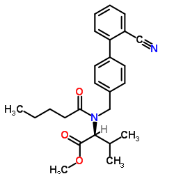 N-[(2'-氰基联苯-4-基)甲基]-N-(1-氧代戊基)-L-缬氨酸甲酯结构式