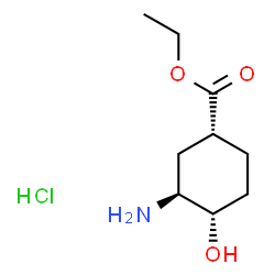 (1R,3S,4S)-3-氨基-4-羟基环己烷-1-甲酸乙酯盐酸盐结构式