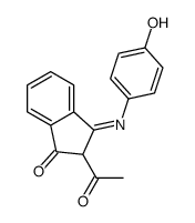 2-acetyl-3-(4-hydroxyphenyl)iminoinden-1-one Structure