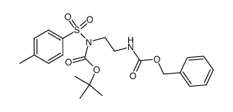 N-tert-butoxycarbonyl-N-tosyl-N'-benzyloxycarbonyl-1,2-ethylenediamine结构式