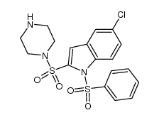 1-(1-Benzenesulphonyl-5-chloroindol-2-ylsulphonyl)piperazine结构式