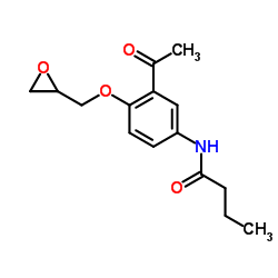3'-乙酰基-4'-(2,3-环氧丙氧基)丁酰苯胺结构式