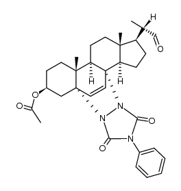 3-acetoxy-2'-phenyl-[1,2,4]triazolo[1',2':6,7](6,7-diaza-5,8-etheno-23,24-dinor-cholane)-21,3',5'-trione Structure
