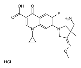 7-[(4Z)-3-(aminomethyl)-4-methoxyimino-3-methylpyrrolidin-1-yl]-1-cyclopropyl-6-fluoro-4-oxoquinoline-3-carboxylic acid,hydrochloride结构式
