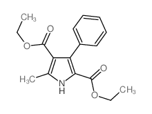 5-甲基-3-苯基-1H-吡咯-2,4-二羧酸二乙酯结构式