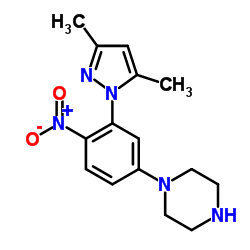 1-[3-(3,5-Dimethyl-1H-pyrazol-1-yl)-4-nitrophenyl]piperazine结构式