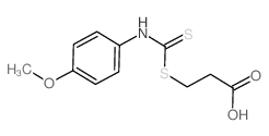 Propanoic acid,3-[[[(4-methoxyphenyl)amino]thioxomethyl]thio]- Structure