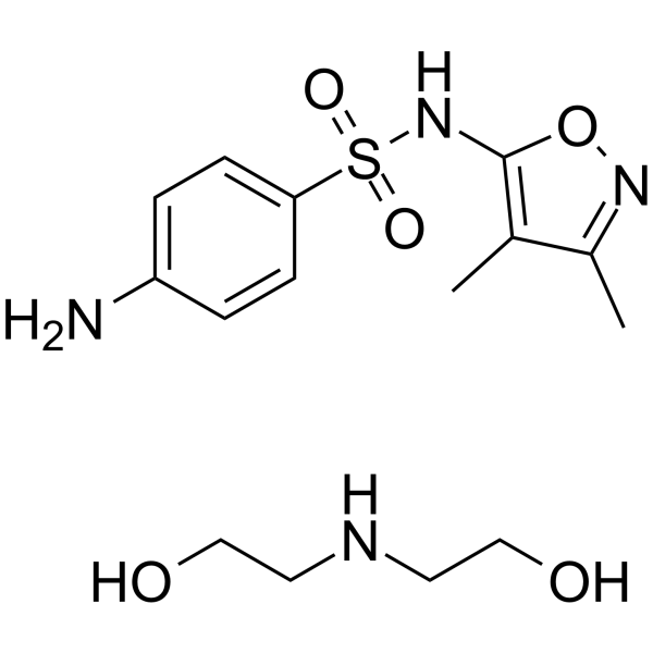 N-(3,4-dimethylisoxazol-5-yl)sulphanilamide, compound with 2,2'-iminodiethanol (1:1)结构式