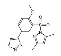 4-[3-(3,5-dimethylpyrazol-1-yl)sulfonyl-4-methoxyphenyl]thiadiazole结构式