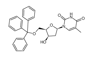 5'-O-TRITYL-2'-DEOXY-BETA-D-LYXOFURANOSYLTHYMINE结构式