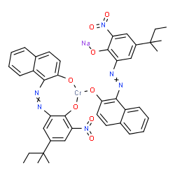 sodium bis[1-[[2-hydroxy-3-nitro-5-tert-pentylphenyl]azo]-2-naphtholato(2-)]chromate(1-)结构式