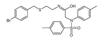 N-[2-[(4-bromophenyl)methylsulfanyl]ethyl]-2-(4-methyl-N-(4-methylphenyl)sulfonylanilino)acetamide Structure