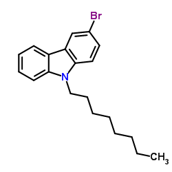 3-溴-9-n-辛基-9H-咔唑结构式