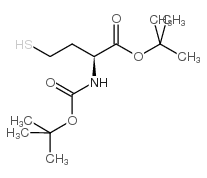 (S)-叔丁基 2-(叔丁氧基羰基氨基)-4-疏基丁酸酯结构式