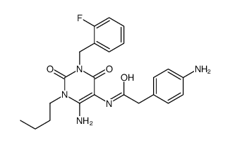 Benzeneacetamide,4-amino-N-[6-amino-1-butyl-3-[(2-fluorophenyl)methyl]-1,2,3,4-tetrahydro-2,4-dioxo-5-pyrimidinyl]- Structure