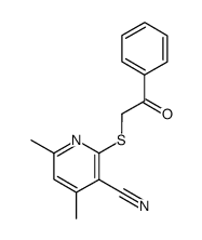 4,6-dimethyl-2-[(2-oxo-2-phenylethyl)thio]nicotinonitrile Structure