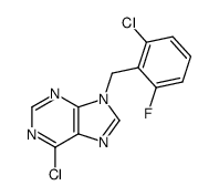 6-chloro-9-(2-chloro-6-fluorobenzyl) purine结构式
