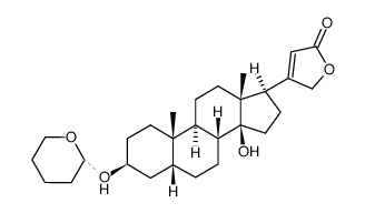 14-hydroxy-3β-tetrahydropyranyloxy-5β-card-20(22)-enolide结构式