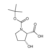 cis-N-(tert-butoxycarbonyl)-3-hydroxy-DL-proline Structure