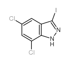 5,7-二氯-3-碘-1H-吲唑结构式