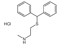 2-benzhydrylsulfanyl-N-methylethanamine,hydrochloride Structure