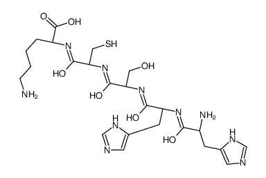 (2S)-6-amino-2-[[(2R)-2-[[(2S)-2-[[(2S)-2-[[(2S)-2-amino-3-(1H-imidazol-5-yl)propanoyl]amino]-3-(1H-imidazol-5-yl)propanoyl]amino]-3-hydroxypropanoyl]amino]-3-sulfanylpropanoyl]amino]hexanoic acid Structure