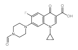 1-环丙基-6-氟-7-(4-甲酰基哌嗪-1-基)-4-氧代-1,4-二氢喹啉-3-羧酸结构式