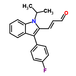 1-Isopropyl-2-acrolein-3-(4-fluorophenyl)-indole structure