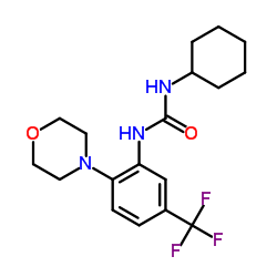 1-Cyclohexyl-3-[2-(4-morpholinyl)-5-(trifluoromethyl)phenyl]urea结构式