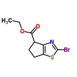 Ethyl 2-bromo-5,6-dihydro-4H-cyclopenta[d][1,3]thiazole-4-carboxylate Structure