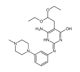 6-氨基-5-(2,2-二乙氧基乙基)-2-((3-(4-甲基哌嗪-1-基)苯基)氨基)嘧啶-4(3h)-酮结构式
