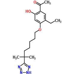 1-(5-乙基-2-羟基-4-((6-甲基-6-(2H-四唑-5-基)庚基)氧基)苯基)乙-1-酮结构式