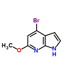 4-溴-6-甲氧基-1H-吡咯并[2,3-b]吡啶结构式