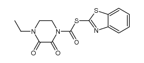 S-2-benzothiazolyl-4-ethyl-2,3-dioxo-1-piperazinethio-carboxylate structure