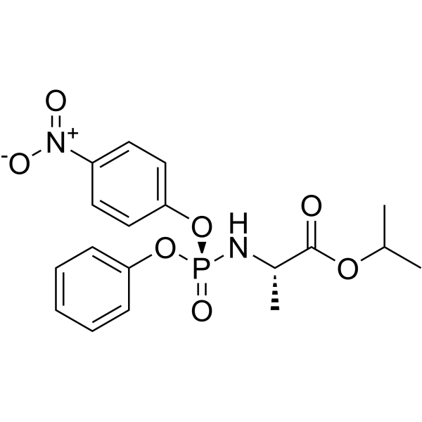 L-Alanine, N-[(S)-(4-nitrophenoxy)phenoxyphosphinyl]-, 1-methylethyl ester Structure