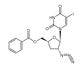 2'-azido-5'-O-benzoyl-2',3'-dideoxy-5-iodouridine Structure