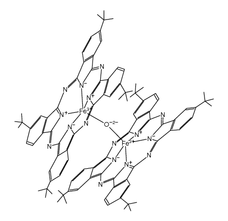 (μ-oxo)bis[(tetra-tert-butylphthalocyaninato)iron(III)] Structure