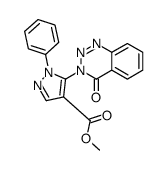 methyl 5-(4-oxo-1,2,3-benzotriazin-3-yl)-1-phenylpyrazole-4-carboxylate结构式