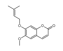 6-甲氧基-7-异戊烯氧基香豆素结构式