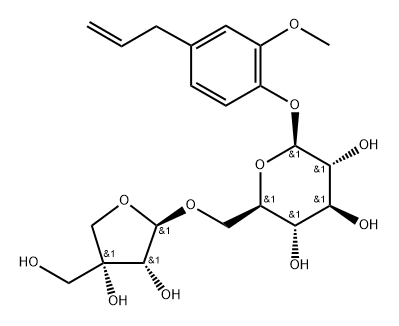 4-allyl-2-methoxyphenyl 6-O-β-D-apiosyl(1→6)-β-D-glucoside Structure