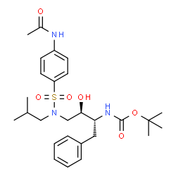 ((2R,3R)-4-(4-乙酰氨基-N-异丁基苯基磺酰氨基)-3-羟基-1-苯基丁-2-基)氨基甲酸叔丁酯结构式